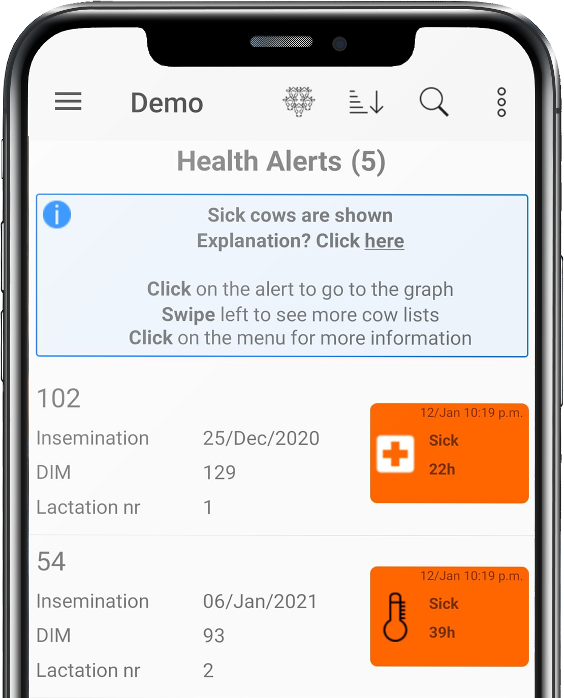 Demo Application - Health(Halfscreen)